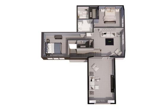 Floor Plan - Upper Floor 1 for Farmhouse House Plan #51-1233 - 4 bed, 3.5 bath