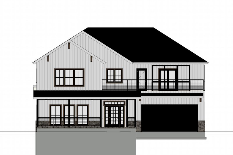 House Blueprint - Exterior - Front Elevation for Farmhouse House Plan #1109-6 - 5 bed, 3 bath
