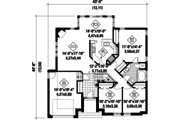 European Style House Plan - 3 Beds 1 Baths 1336 Sq/Ft Plan #25-4823 