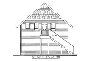 Exterior - Rear Elevation for Traditional House Plan #117-707, 0.5 bath