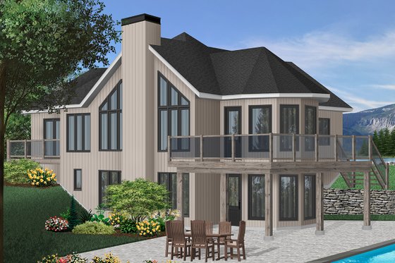 Exterior - Front Elevation 4 for Contemporary House Plan #23-873 - 2 bed, 2 bath
