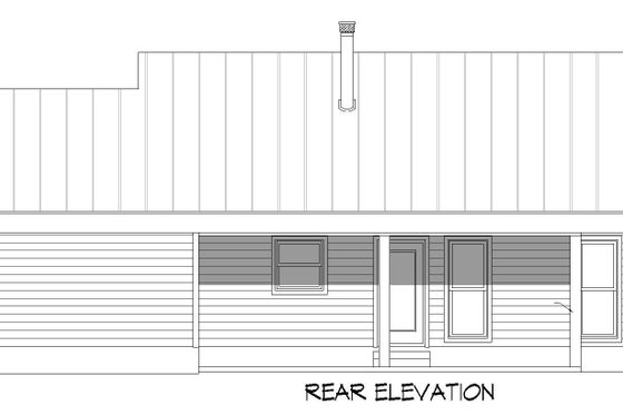 Exterior - Rear Elevation for Contemporary House Plan #932-937 - 2 bed, 2.5 bath