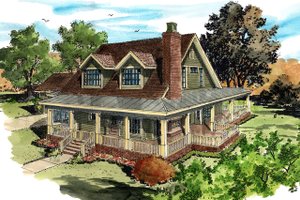 Country Exterior - Front Elevation Plan #942-50