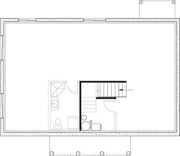 Architectural House Design - Colonial Floor Plan - Lower Floor Plan #23-103