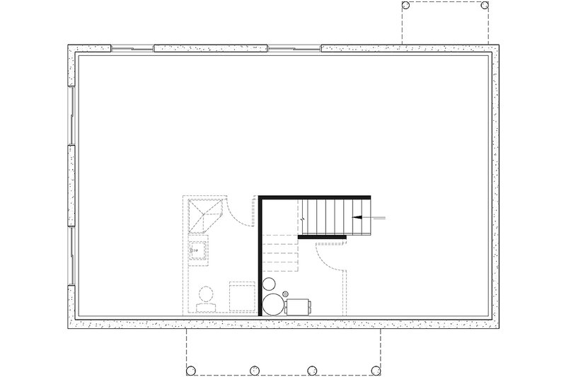 Home Plan - Floor Plan - Lower Floor for Colonial House Plan #23-103 - 3 bed, 1 bath