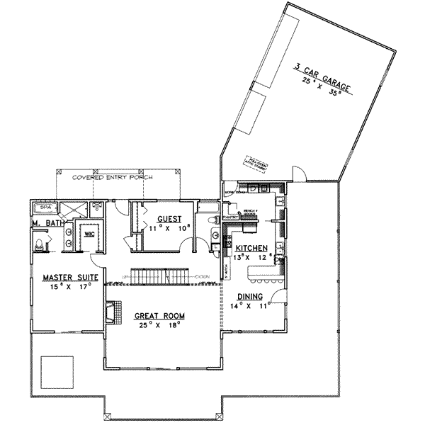 Architectural House Design - Modern Floor Plan - Main Floor Plan #117-393