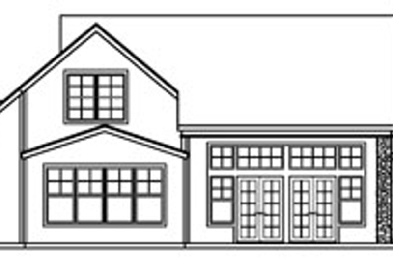Home Plan - Exterior - Rear Elevation for European House Plan #124-363 - 4 bed, 3.5 bath