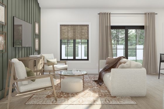 Interior - Family Room for Cottage House Plan #455-333 - 1 bed, 1 bath