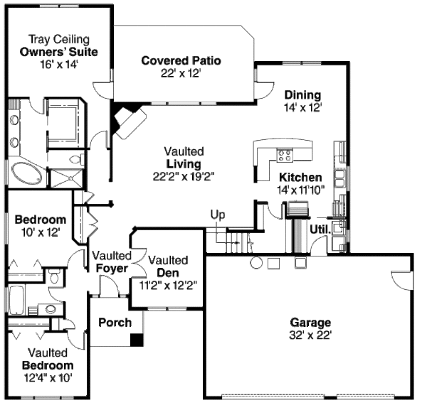 Craftsman Floor Plan - Main Floor Plan #124-699