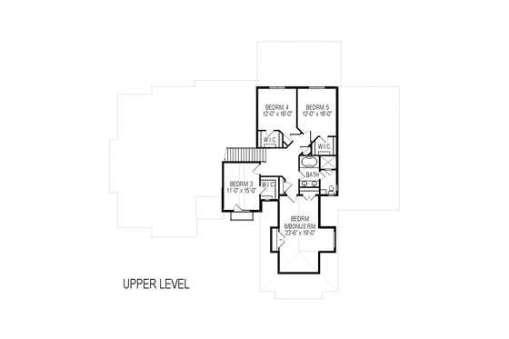 Floor Plan - Upper Floor for European House Plan #920-87 - 9 bed, 4 bath