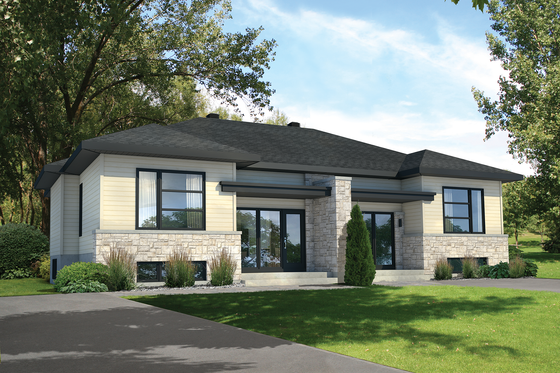 Exterior - Front Elevation for Contemporary House Plan #25-4352 - 2 bed, 2 bath