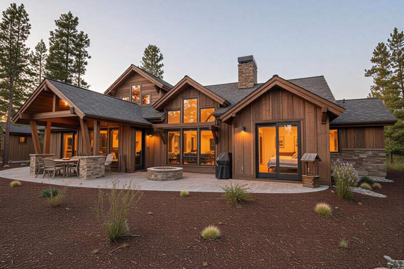 House Blueprint - Exterior - Rear Elevation for Craftsman House Plan #892-49 - 3 bed, 4.5 bath