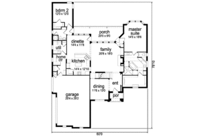 Floor Plan - Main Floor for Traditional House Plan #84-277 - 4 bed, 3 bath