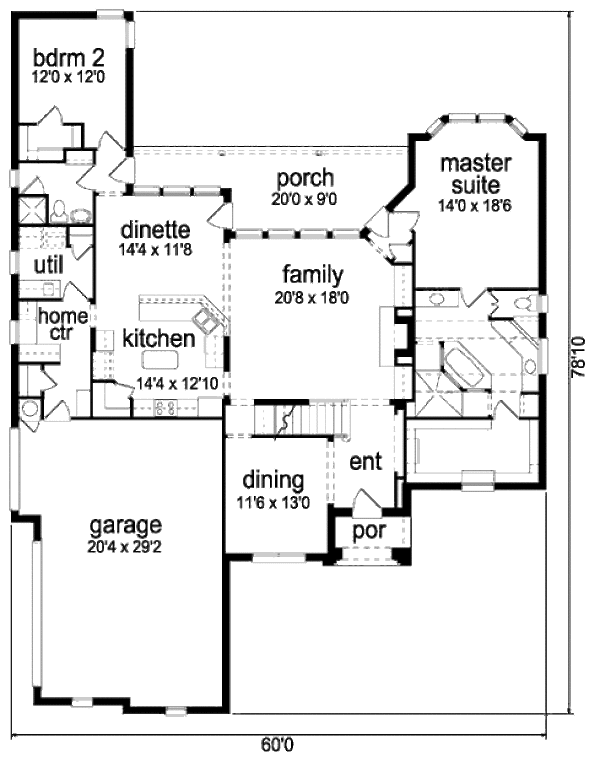 Traditional Floor Plan - Main Floor Plan #84-277