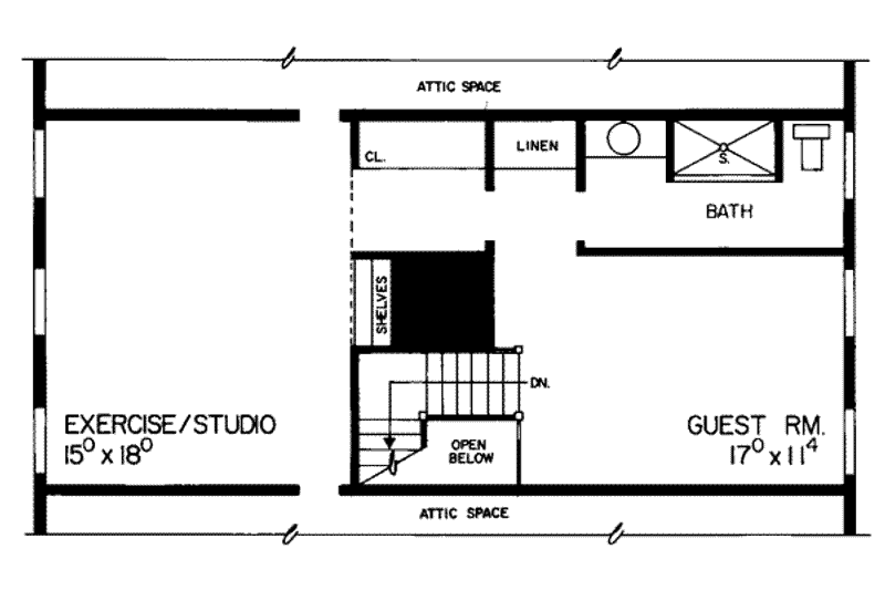 Home Plan - Floor Plan - Other Floor for Colonial House Plan #72-369 - 4 bed, 3.5 bath