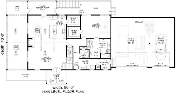 House Blueprint - Country Floor Plan - Main Floor Plan #932-1387