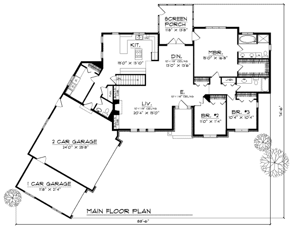 Traditional Floor Plan - Main Floor Plan #70-293