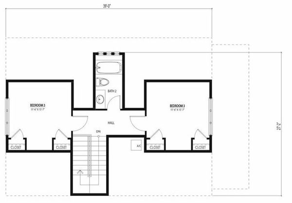 Beach Floor Plan - Upper Floor Plan #443-12