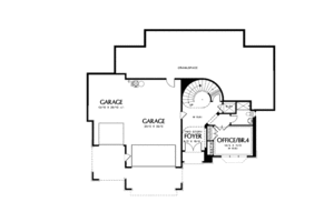 Floor Plan - Lower Floor for Contemporary House Plan #48-429 - 4 bed, 3.5 bath