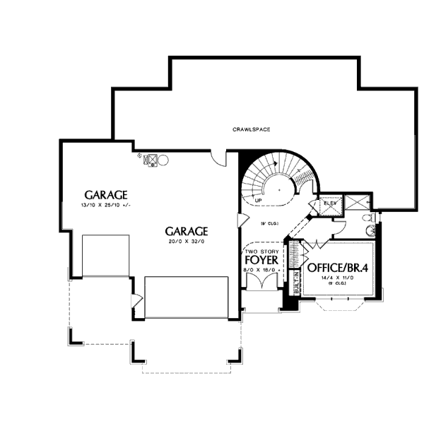 Contemporary Floor Plan - Lower Floor Plan #48-429