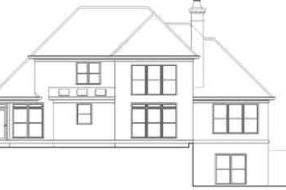 Exterior - Rear Elevation 1 for European House Plan #71-111 - 3 bed, 2.5 bath