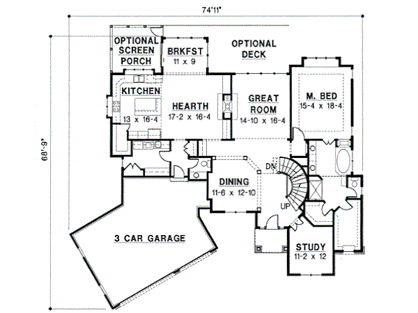 Traditional Floor Plan - Main Floor Plan #67-458