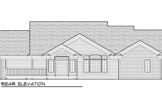 Exterior - Rear Elevation for Traditional House Plan #70-1002 - 2 bed, 2 bath