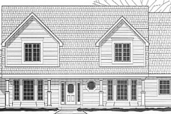 Exterior - Front Elevation for Country House Plan #67-708 - 3 bed, 2.5 bath
