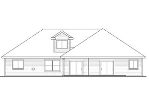 Exterior - Rear Elevation for Country House Plan #124-1015 - 3 bed, 2 bath