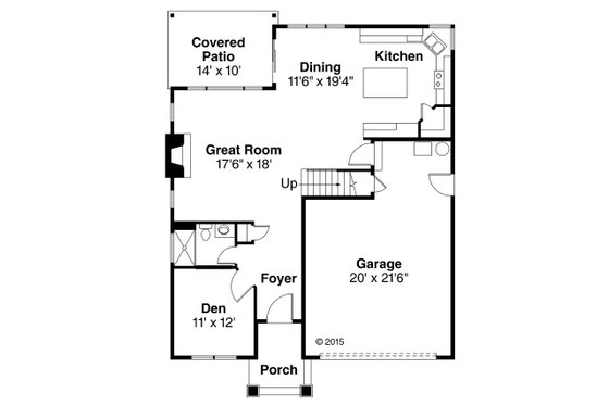 Floor Plan - Main Floor for Traditional House Plan #124-1018 - 3 bed, 3 bath