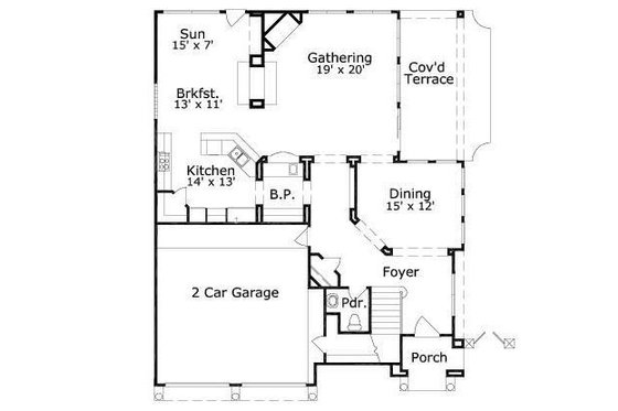 Floor Plan - Main Floor for European House Plan #411-861 - 3 bed, 3.5 bath