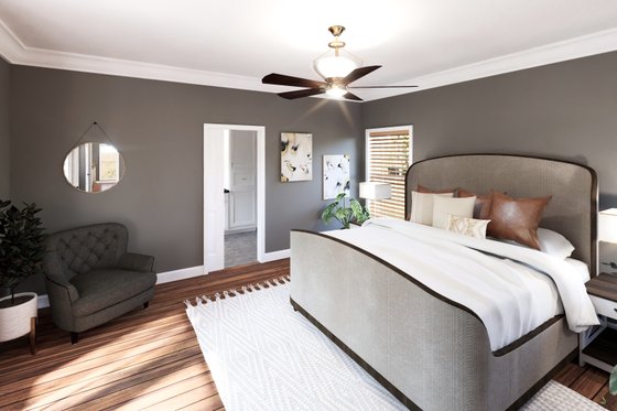 Interior - Master Bedroom for Country House Plan #44-196 - 3 bed, 2 bath