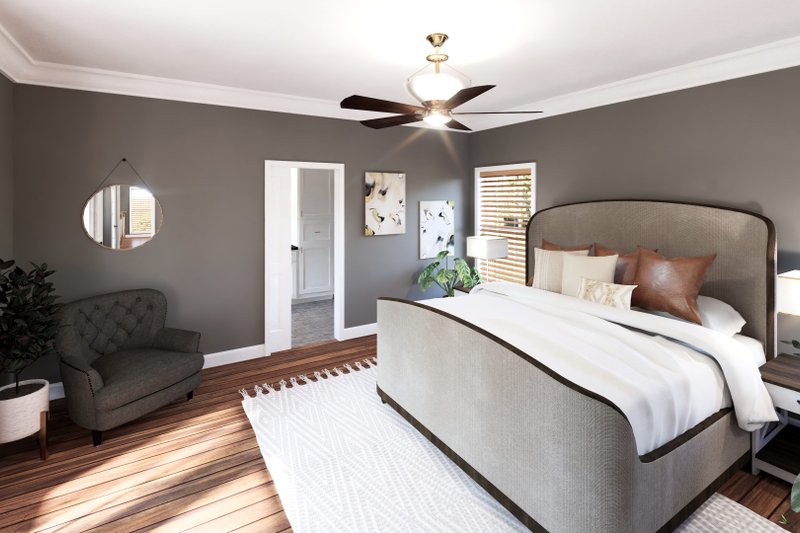 Home Plan - Interior - Master Bedroom for Country House Plan #44-196 - 3 bed, 2 bath