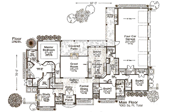 Floor Plan - Main Floor for European House Plan #310-981 - 3 bed, 3.5 bath