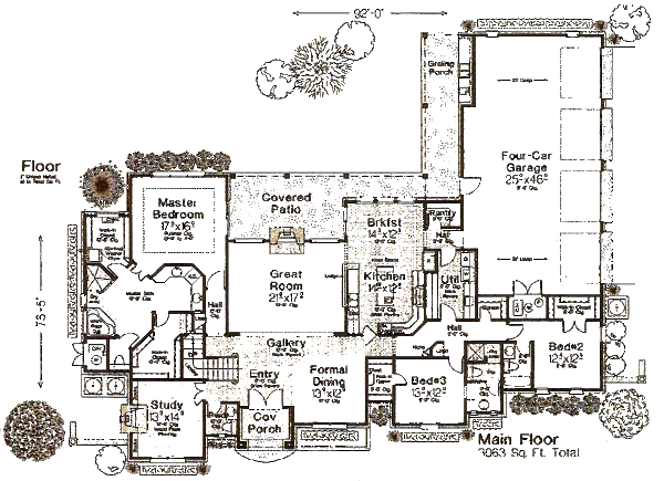 Architectural House Design - European Floor Plan - Main Floor Plan #310-981