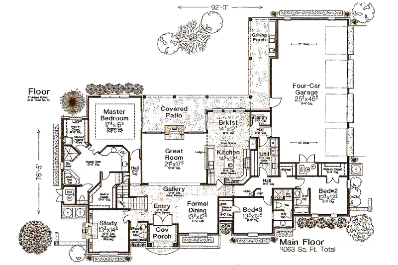 Home Plan - Floor Plan - Main Floor for European House Plan #310-981 - 3 bed, 3.5 bath