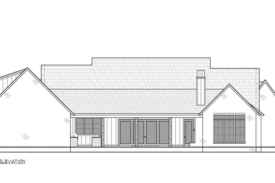 Exterior - Rear Elevation for Farmhouse House Plan #1074-133 - 4 bed, 3.5 bath
