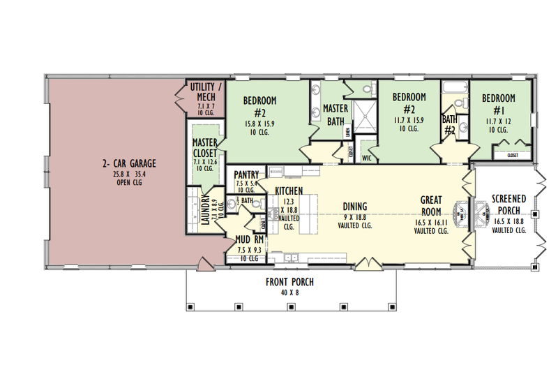 Home Plan - Floor Plan - Main Floor for Barndominium House Plan #1092-37 - 3 bed, 2.5 bath