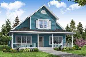 Cottage Exterior - Front Elevation Plan #124-380