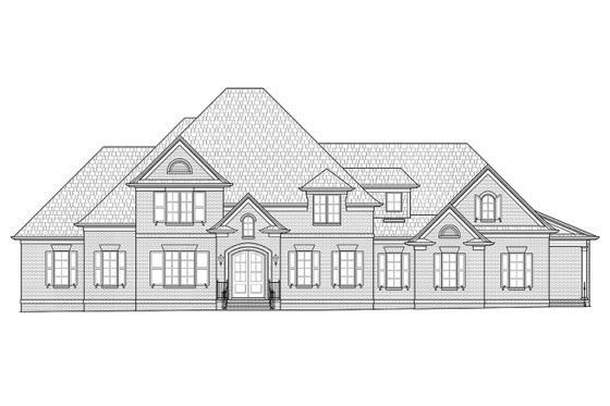 Exterior - Front Elevation 3 for Traditional House Plan #1054-31 - 4 bed, 4.5 bath