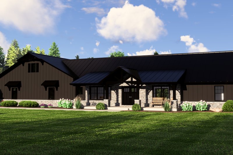 House Blueprint - Ranch Exterior - Front Elevation Plan #1064-288