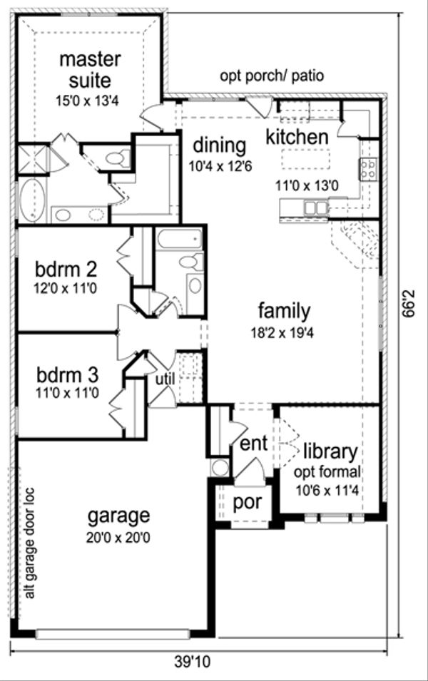 Home Plan - Traditional Floor Plan - Main Floor Plan #84-551