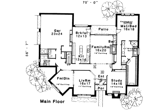 Floor Plan - Main Floor for Traditional House Plan #310-174 - 4 bed, 3.5 bath