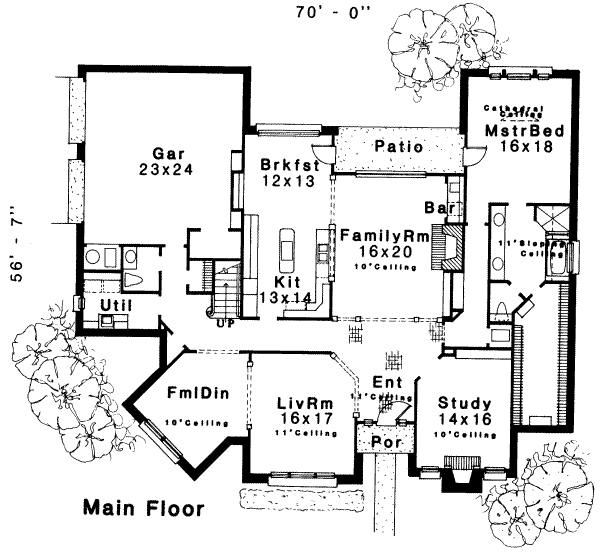 Traditional Floor Plan - Main Floor Plan #310-174