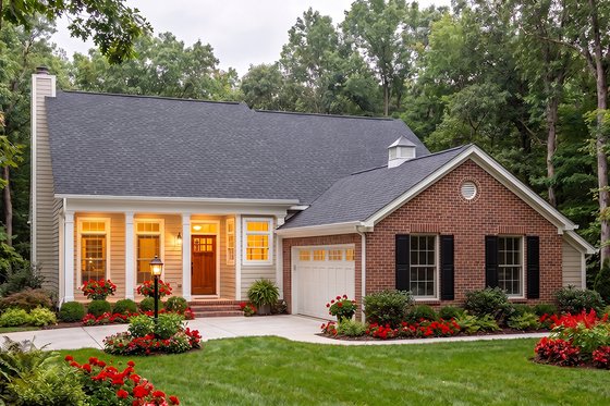 Exterior - Front Elevation for Southern House Plan #406-277 - 3 bed, 3 bath