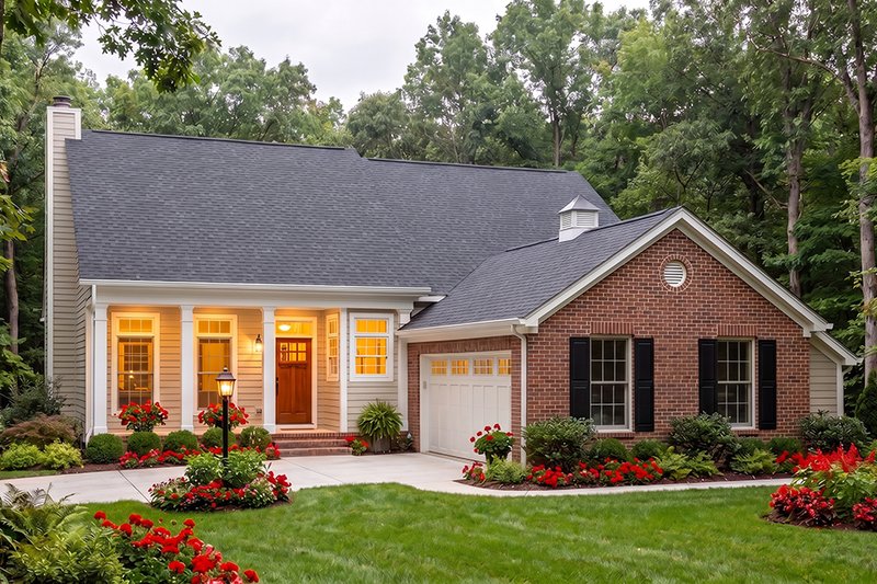 Exterior - Front Elevation 2 for Southern House Plan #406-277 - 3 bed, 3 bath