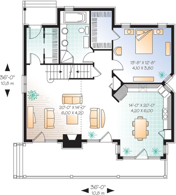 Architectural House Design - Cottage Floor Plan - Main Floor Plan #23-2047