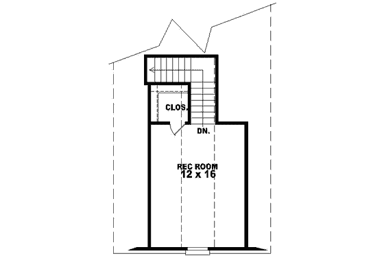 Floor Plan - Upper Floor for Colonial House Plan #81-513 - 2 bed, 2 bath