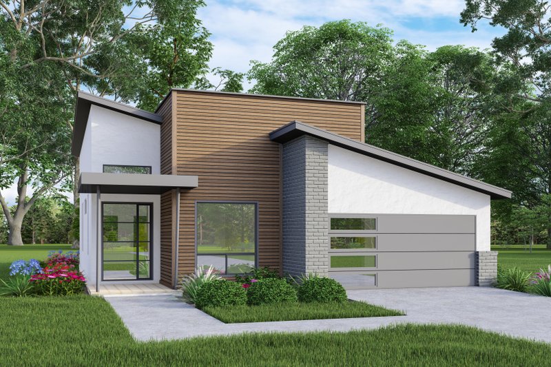 House Blueprint - Contemporary Exterior - Front Elevation Plan #472-455