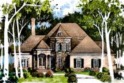 European Style House Plan - 5 Beds 4 Baths 3196 Sq/Ft Plan #429-1 